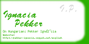ignacia pekker business card